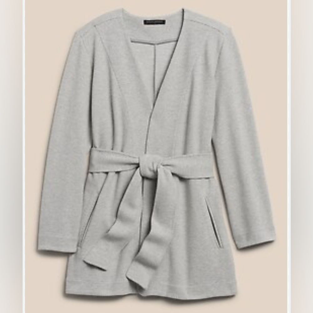 J. Crew Gray Cardigan Sweater with Belt